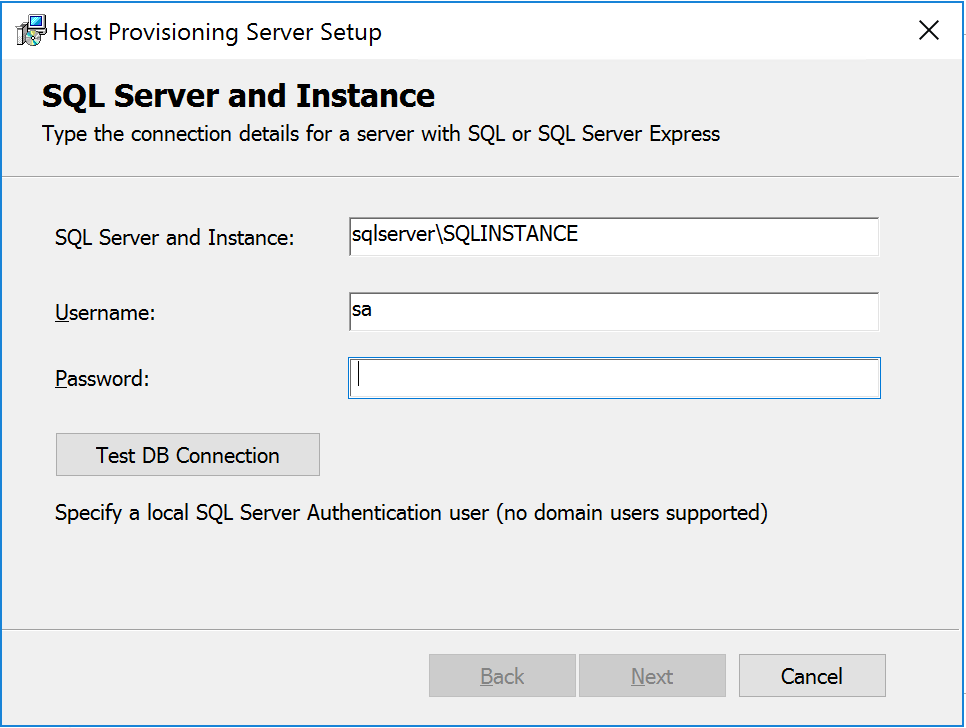 Set SQL Instance